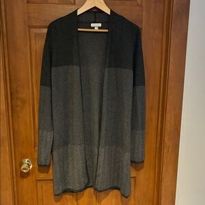 Charter Club dark to light Gray long Open Cardigan